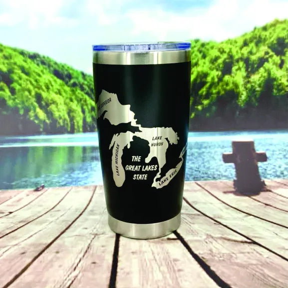 Michigan- The Great Lakes State Engraved Tumbler Travel Mug