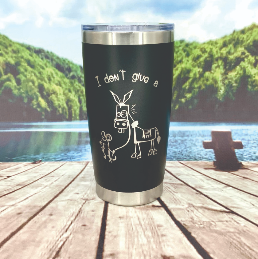 I Don't Give a Rat's Engraved Tumbler Travel Mug