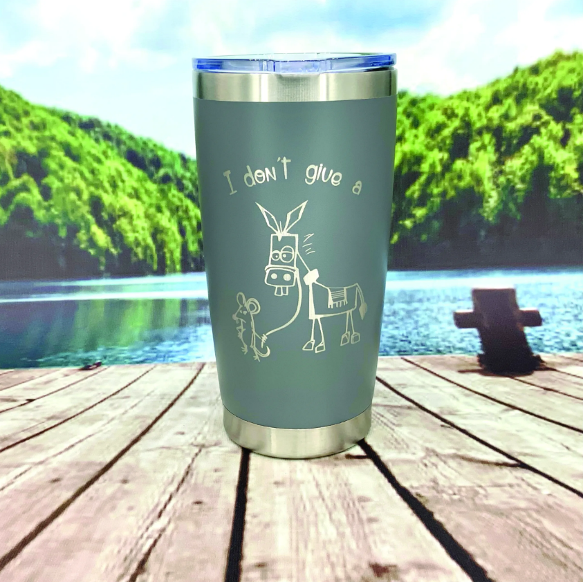 I Don't Give a Rat's Engraved Tumbler Travel Mug