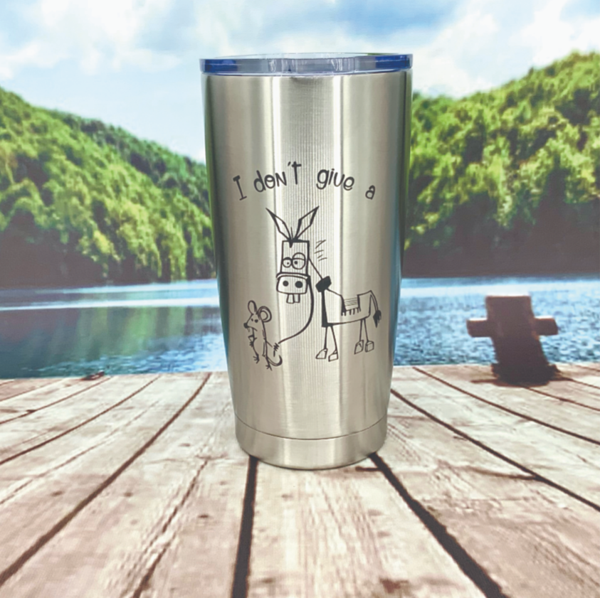 I Don't Give a Rat's Engraved Tumbler Travel Mug