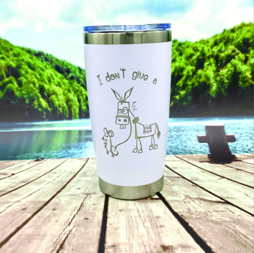 I Don't Give a Rat's Engraved Tumbler Travel Mug