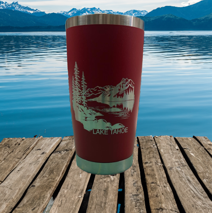 Lake Tahoe Engraved Tumbler Travel Mug