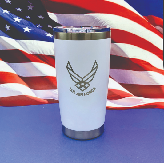 US Air Force Engraved Tumbler Travel Mug