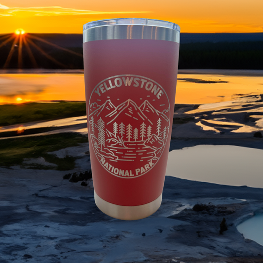 Yellowstone National Park Engraved Tumbler Travel Mug